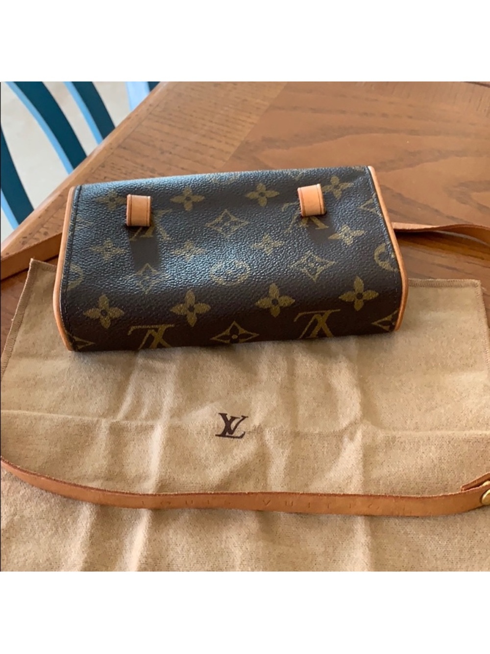 Louis Vuitton Monogram Canvas waist belt bag  with Natural Leather belt - Picture 2 of 7